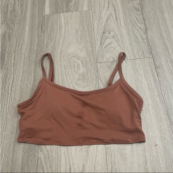 aerie Other - Aerie Brown Fitted Crop Bikini Top